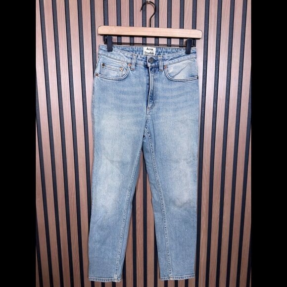 Acne Studios Jeans 26 Womens Blue Patti Dirty Ankle Skinny Stretch - Picture 1 of 8